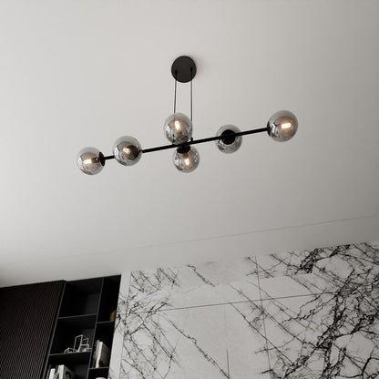 Rossi 6 Light Pendant Black & Graphite