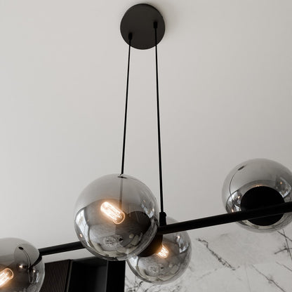 Rossi 6 Light Pendant Black & Graphite