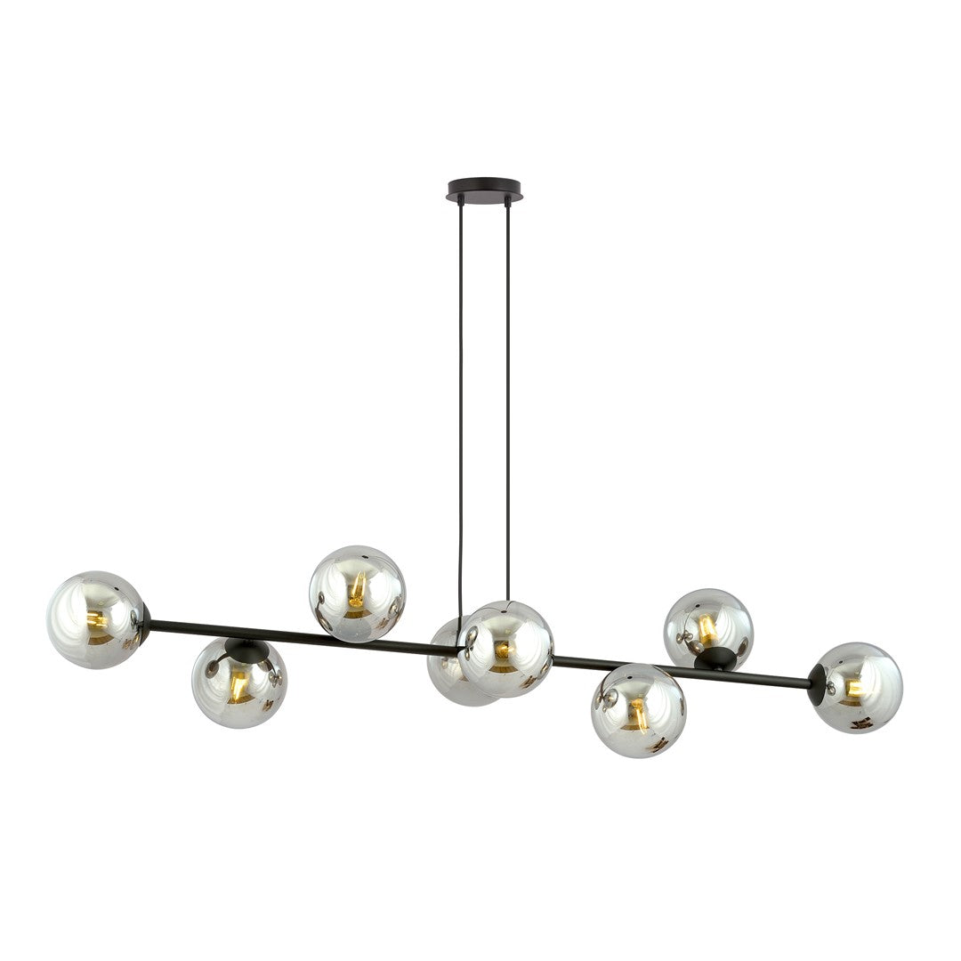 Rossi 8 Light Pendant Black & Graphite