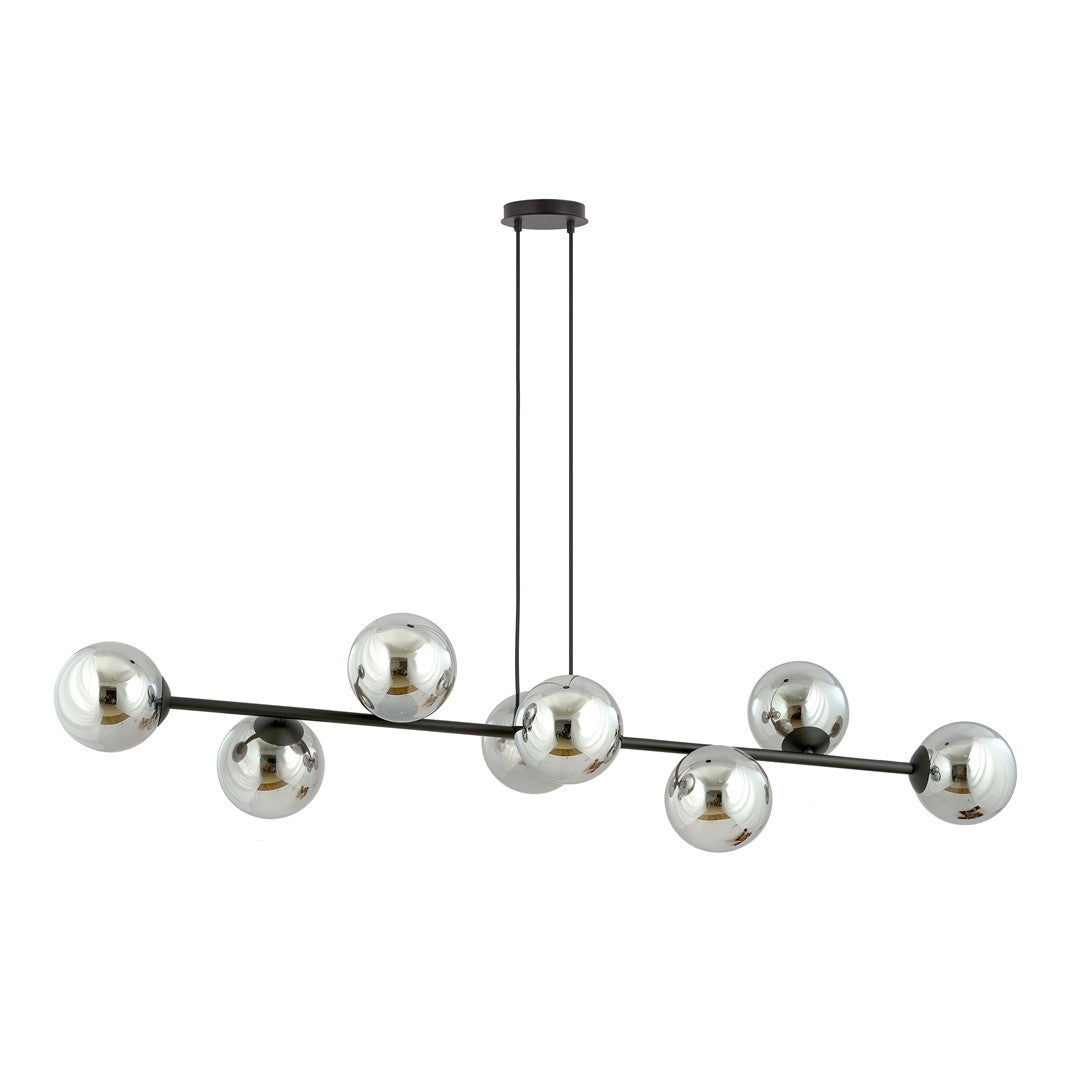 Rossi 8 Light Pendant Black & Graphite