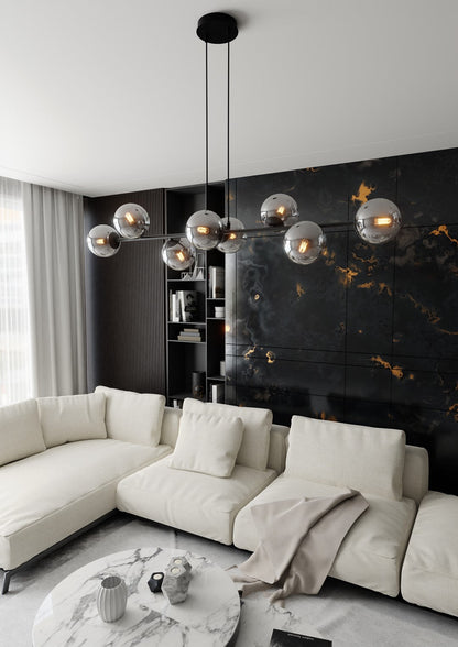 Rossi 8 Light Pendant Black & Graphite