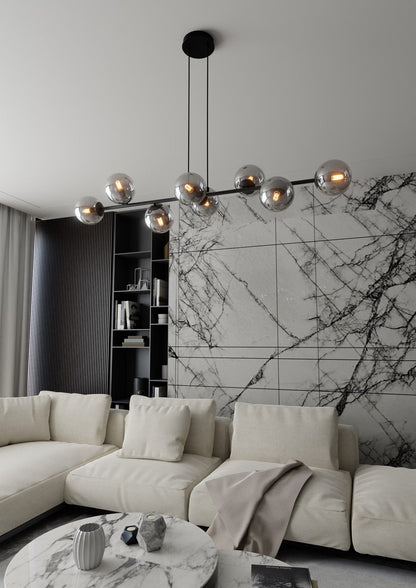 Rossi 8 Light Pendant Black & Graphite