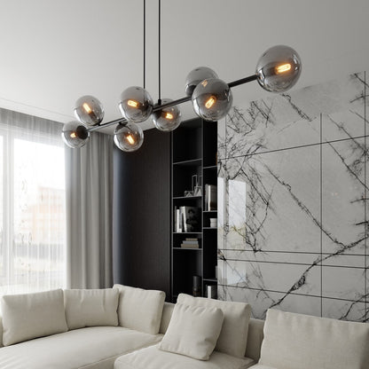 Rossi 8 Light Pendant Black & Graphite