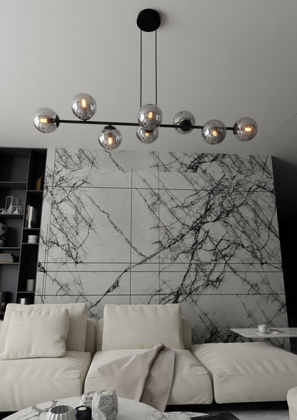 Rossi 8 Light Pendant Black & Graphite
