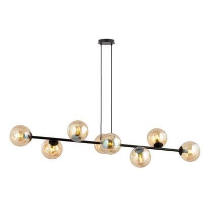 Rossi 8 Light Pendant Black & Amber