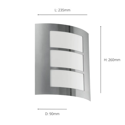 City Silver Outdoor Wall Light