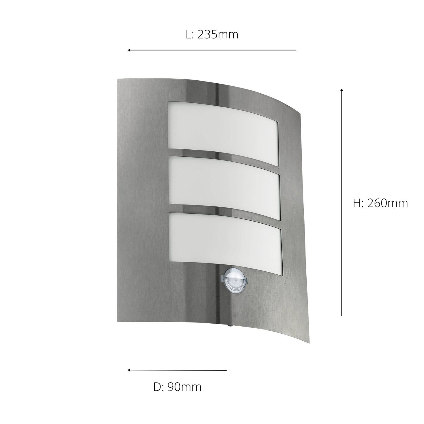 City Silver Outdoor Wall Light with Sensor