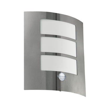 City Silver Outdoor Wall Light with Sensor