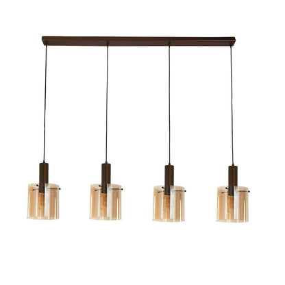 Sweden 4 Light Brown & Amber Glass Pendant Bar