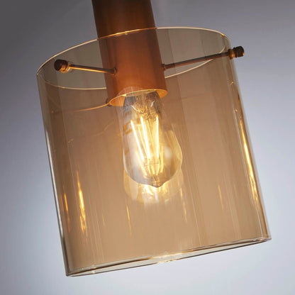 Sweden 4 Light Brown & Amber Glass Pendant Bar
