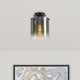Sweden 1 Light Black & Smoked Glass Flush Ceiling Light