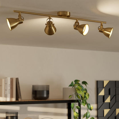 Seras 4-Light Antique Gold Spotlight Bar