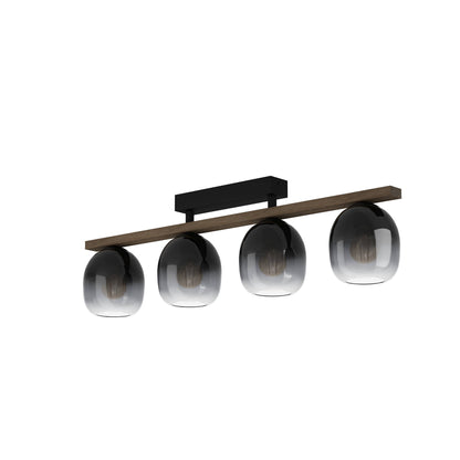 Filago 4-Light Black Flush Ceiling Light