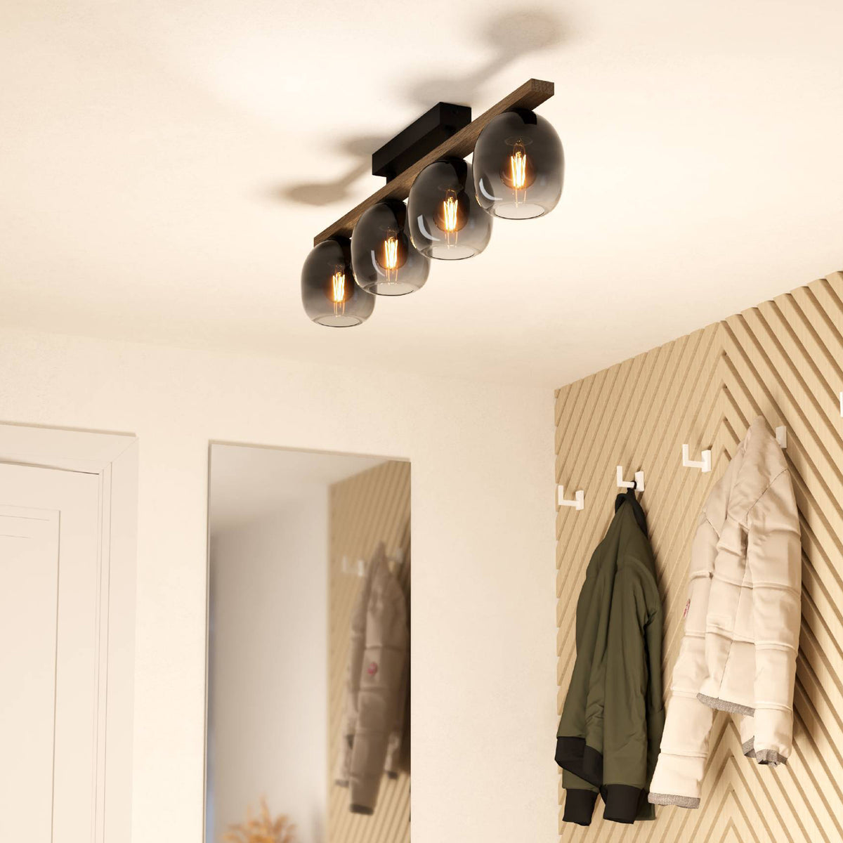 Filago 4-Light Black Flush Ceiling Light