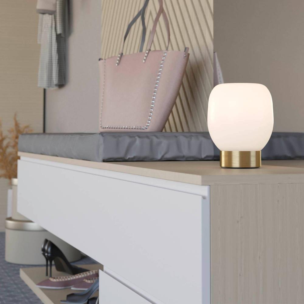 Manzanares Brushed Brass and White Table Lamp