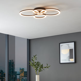 Parrapos-z Large Black LED Flush Ceiling Light