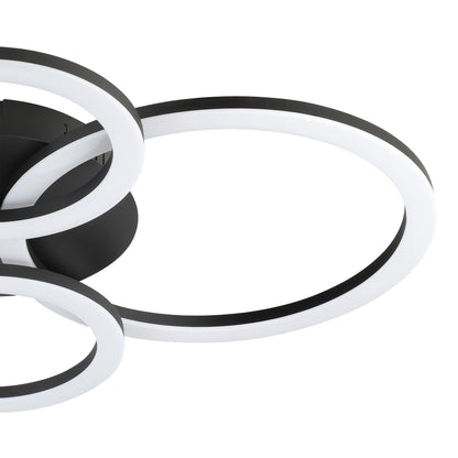 Parrapos-z Large Black LED Flush Ceiling Light