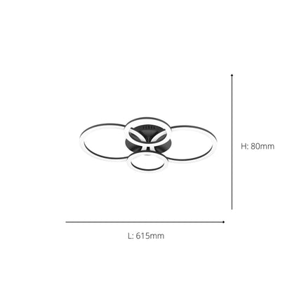 Parrapos-z Large Black LED Flush Ceiling Light