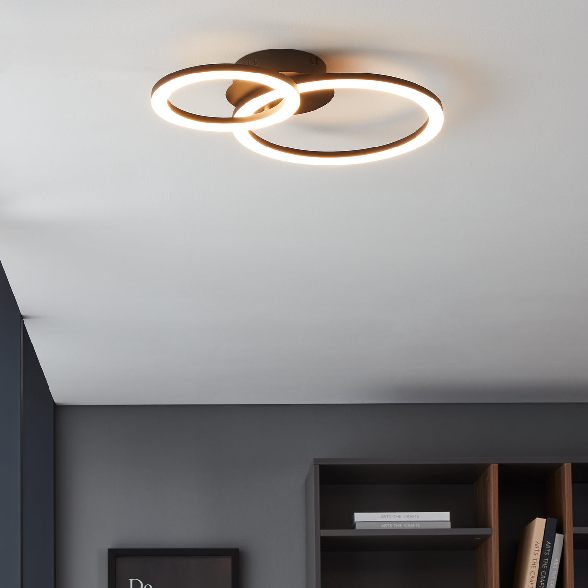 Parrapos-z Small Black LED Flush Ceiling Light