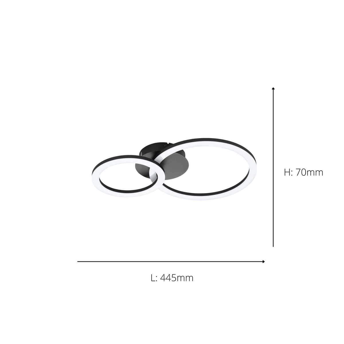 Parrapos-z Small Black LED Flush Ceiling Light