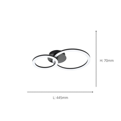 Parrapos-z Small Black LED Flush Ceiling Light