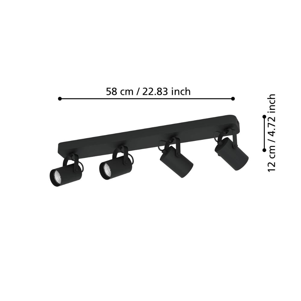 Sorego 4-Light Black Spotlight Bar
