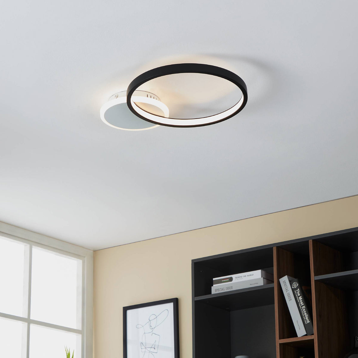 Gafares Black LED Flush Ceiling Light