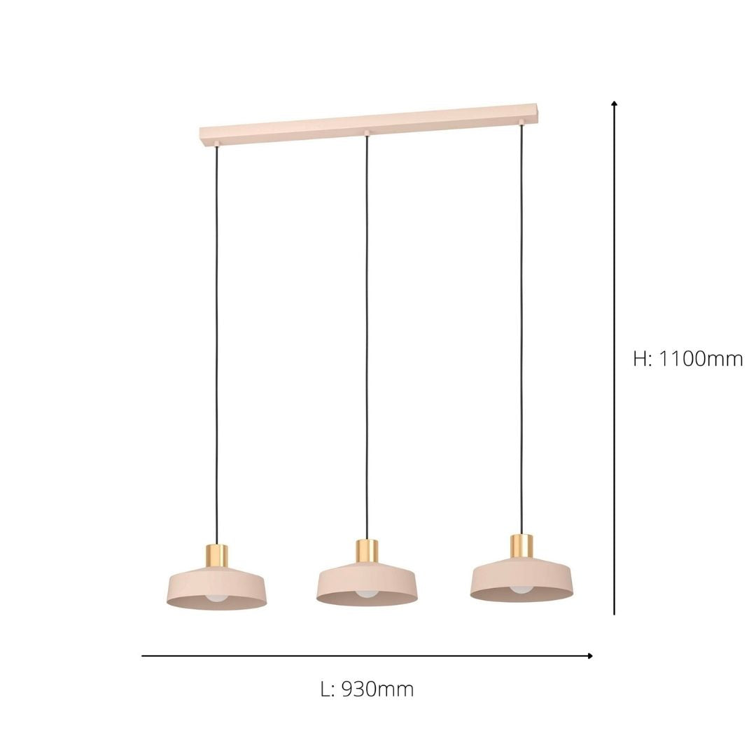 Valdiola 3 Light Natural Pendant Bar