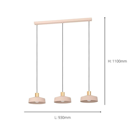 Valdiola 3 Light Natural Pendant Bar