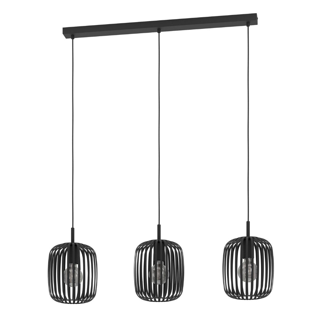 Romazzina 3 Light Black Bar Pendant