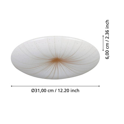 Nieves White and Gold LED Flush Ceiling Light