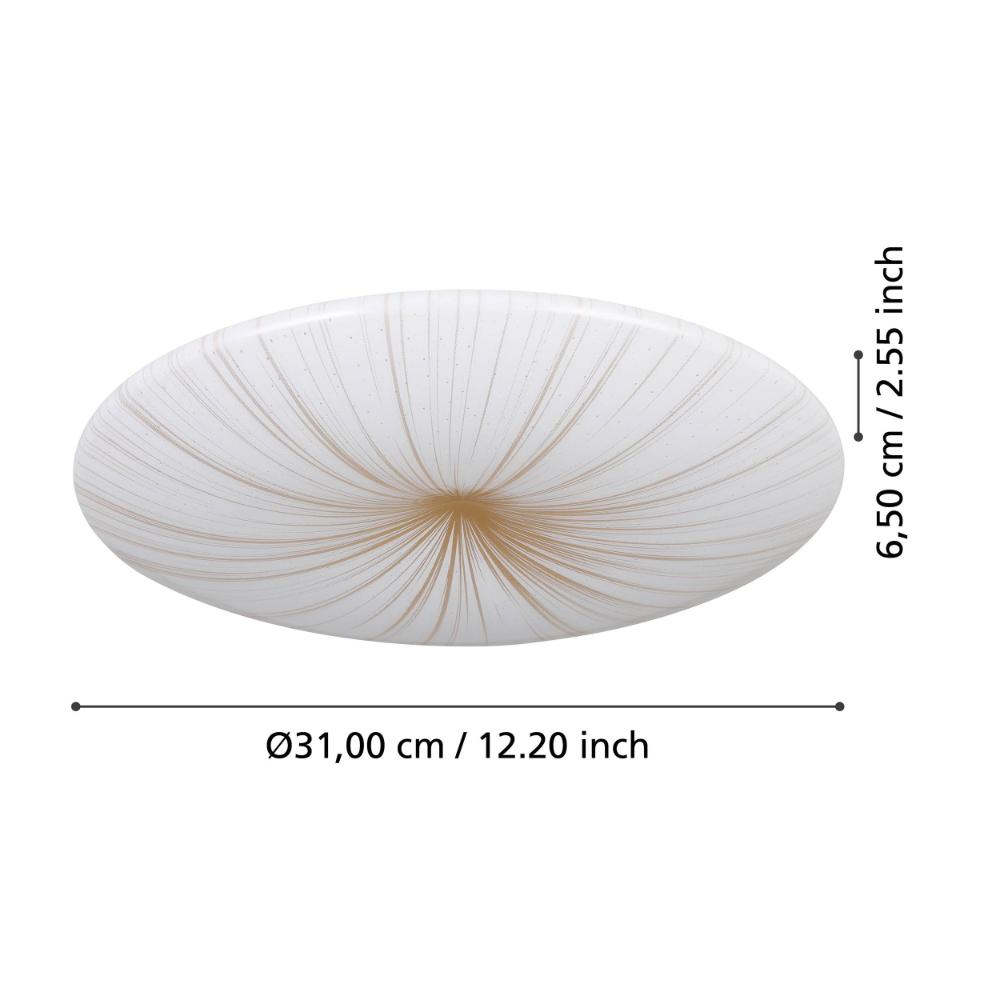 Nieves White and Gold Large LED Flush Ceiling Light