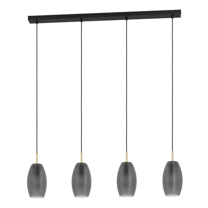 Batista Grey Glass Multi-Light Pendant Bar