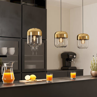 Maryvilla Glass and Gold Multi-Light Pendant Bar