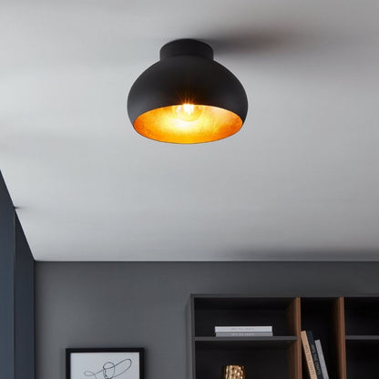 Mogano 2 Black and Gold Flush Ceiling Light