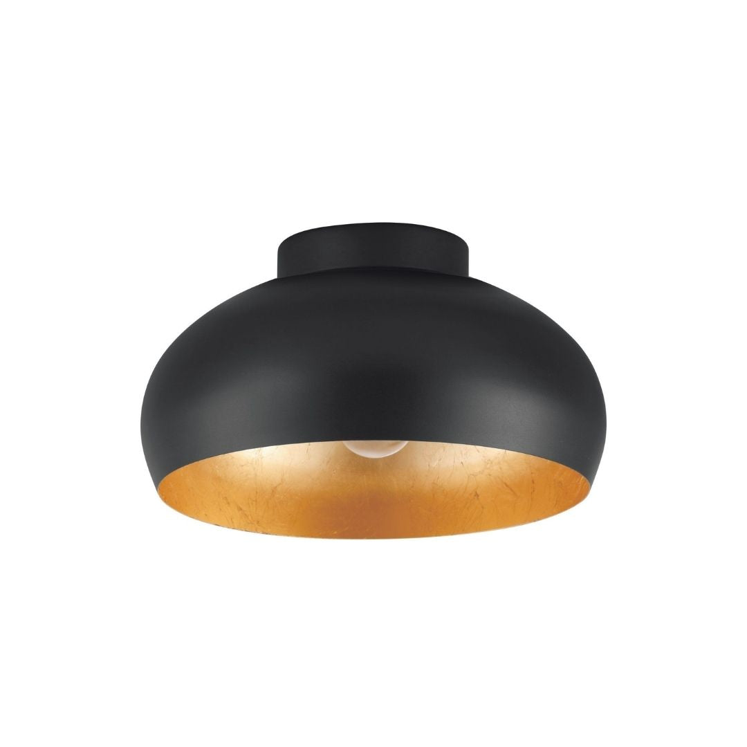 Mogano 2 Black and Gold Flush Ceiling Light