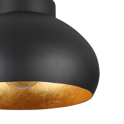 Mogano 2 Black and Gold Flush Ceiling Light