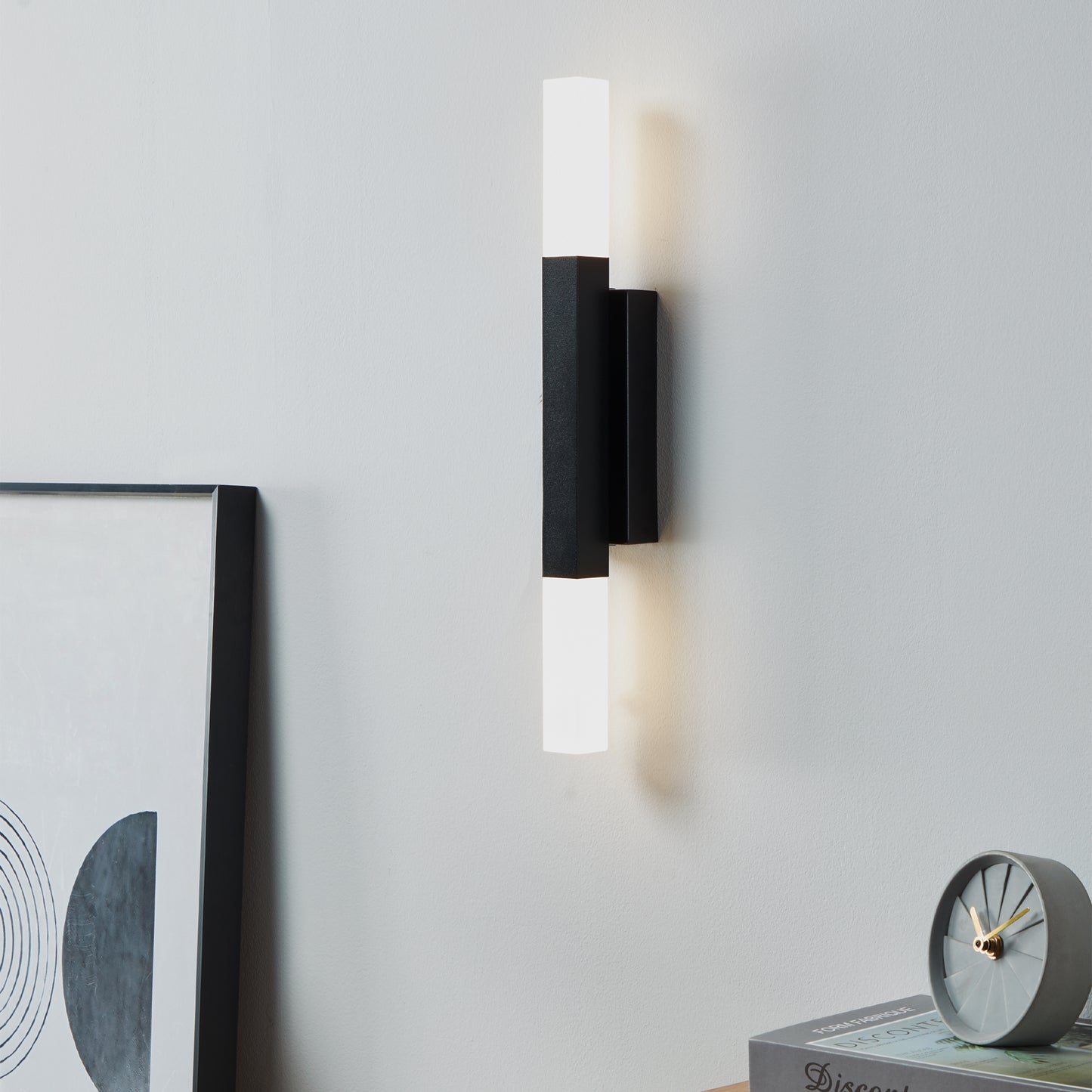 Alcudia 2-Light Black LED Bathroom Wall Light