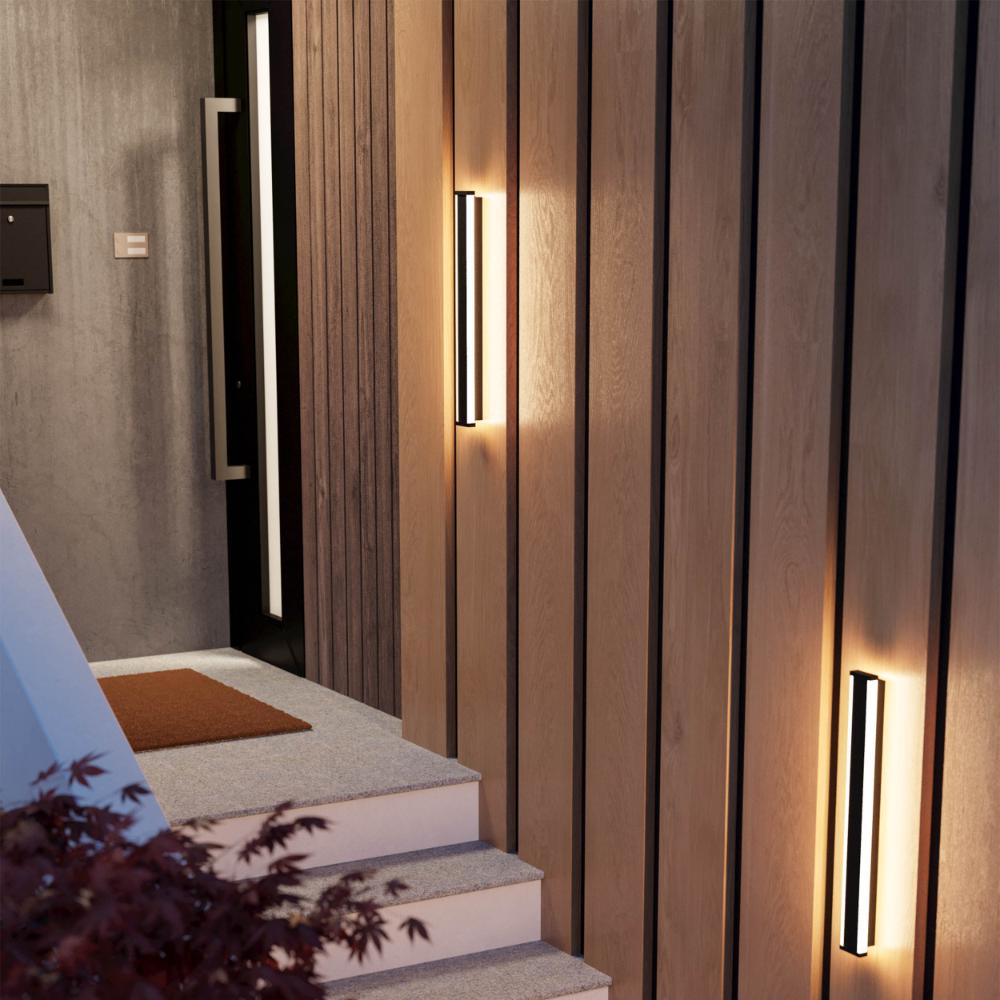Neviano Outdoor Medium Black LED IP55 Wall Light