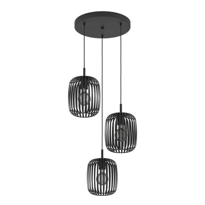 Romazzina 3-Light Black Ceiling Pendant