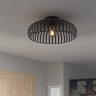 Mogano Large Black Flush Ceiling Light