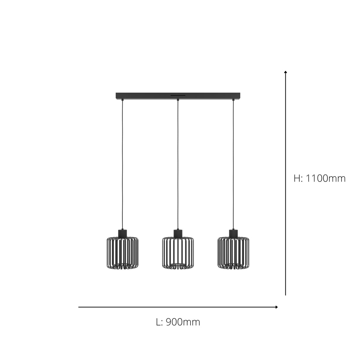 Ginestrone-z 3-Light Black LED Ceiling Pendant