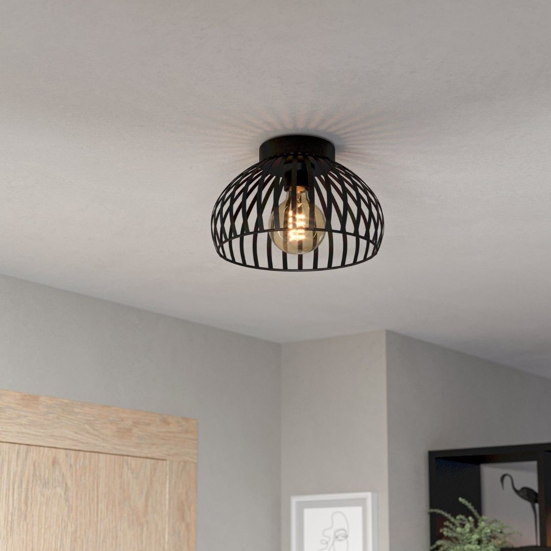 Mogano Small Black Flush Ceiling Light