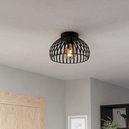 Mogano Small Black Flush Ceiling Light