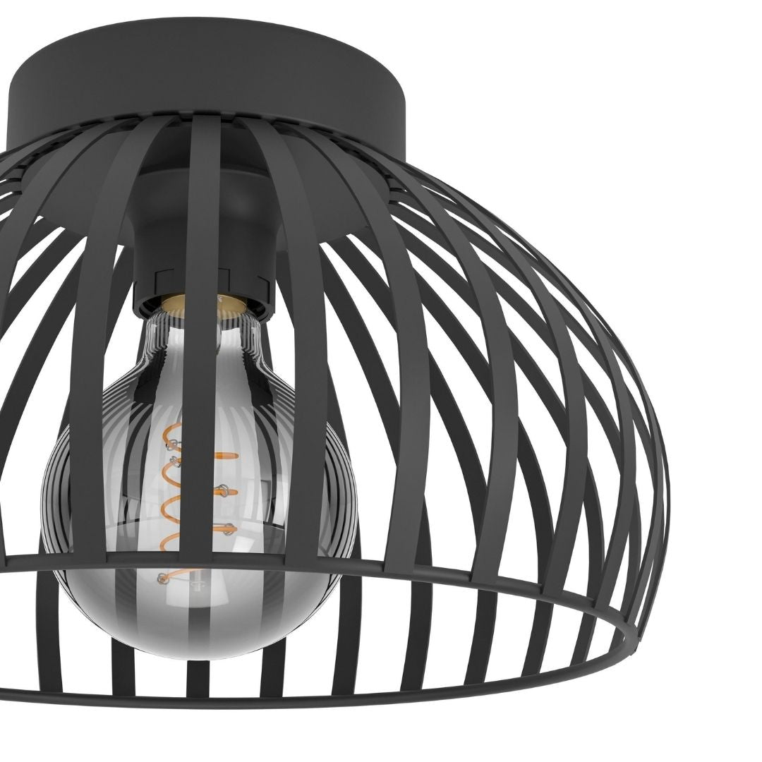 Mogano Small Black Flush Ceiling Light