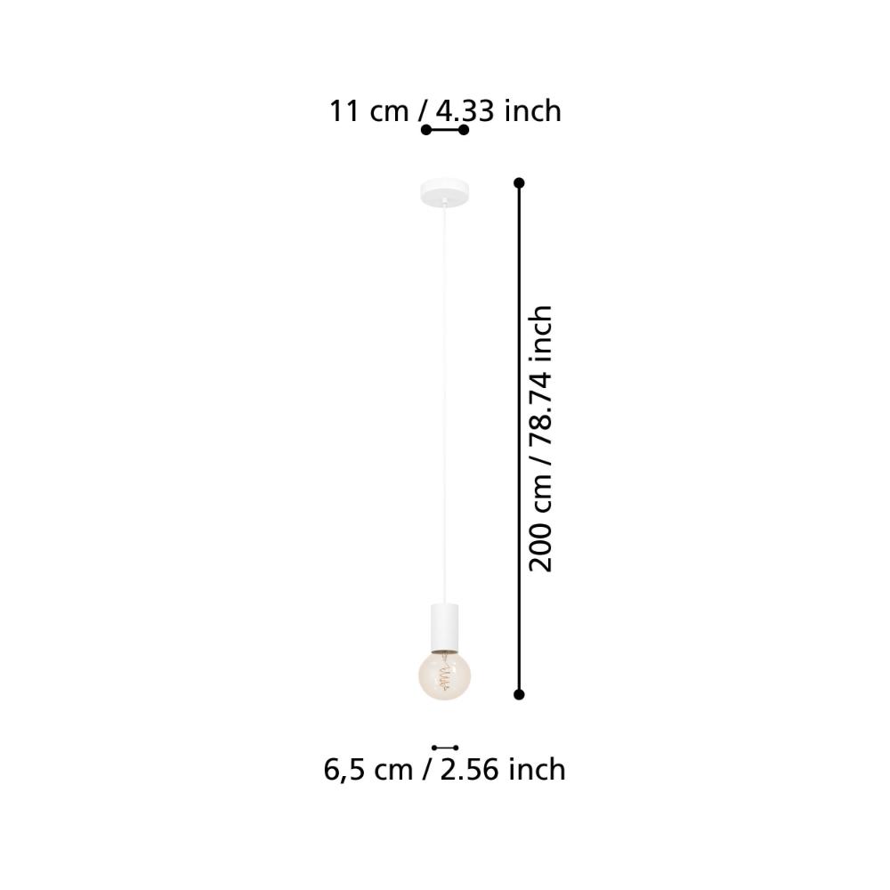 Pozueta 1 White Ceiling Pendant Light