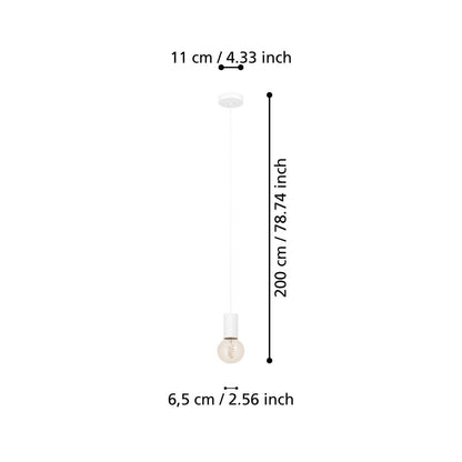 Pozueta 1 White Ceiling Pendant Light