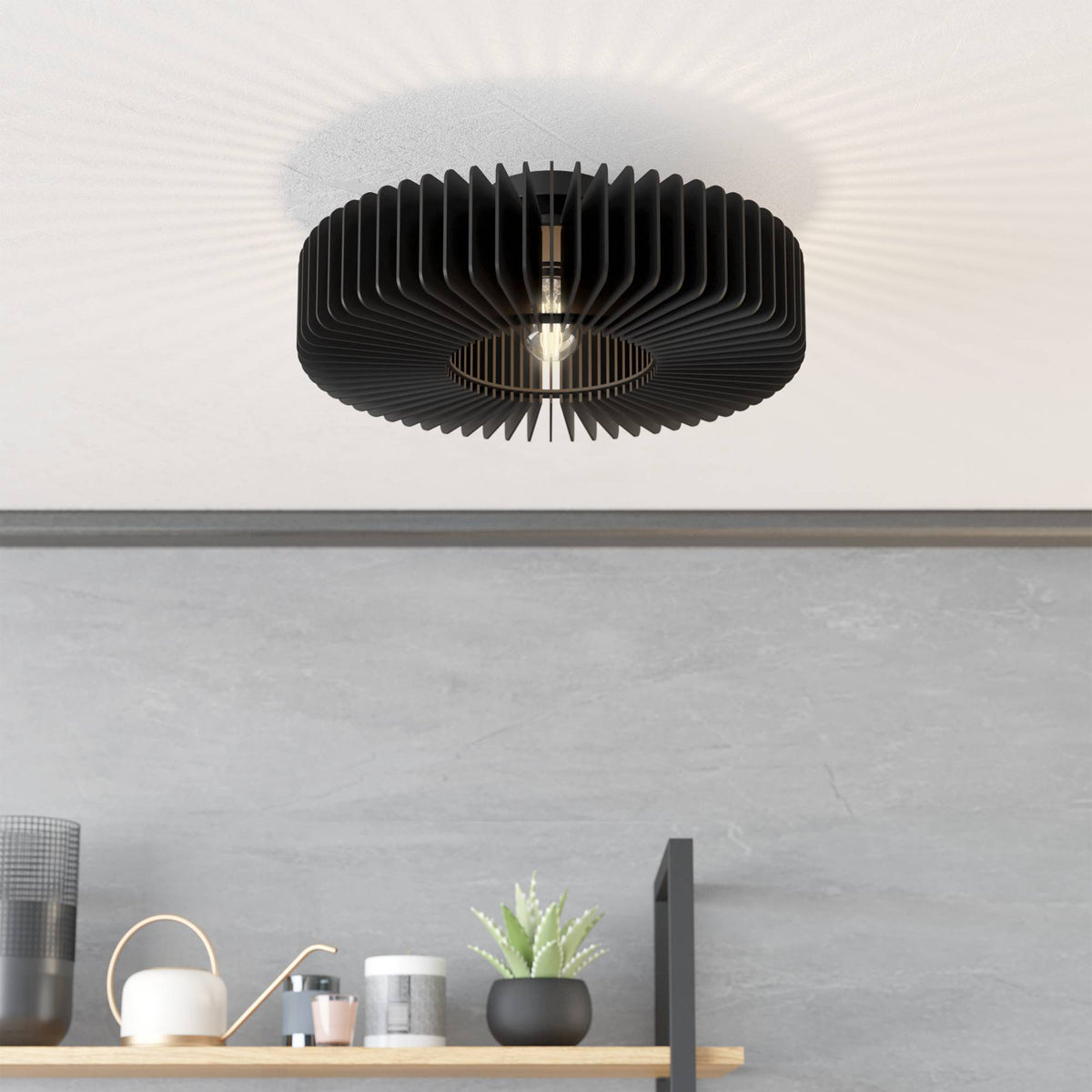 Palombaia Black Flush Ceiling Light