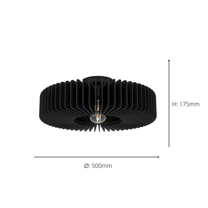 Palombaia Black Flush Ceiling Light