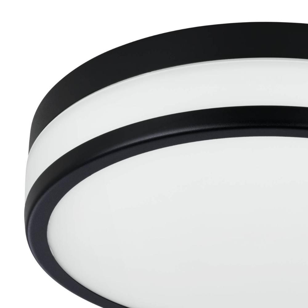 Palermo Black LED Bathroom Flush Ceiling Light